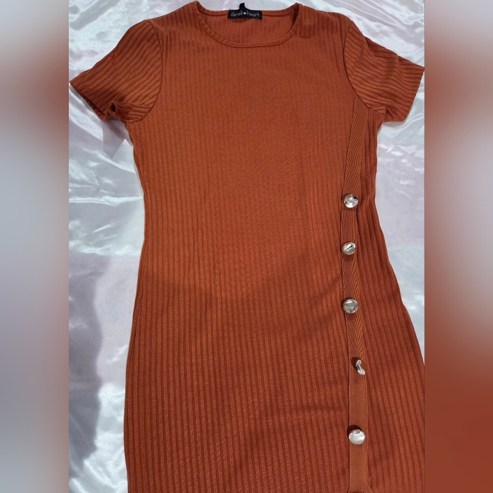 Derek Heart Rust Midi Dress